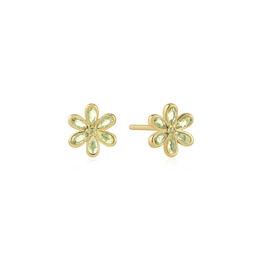 Ania Haie Ripple Joy Gold Mint Green Floral Stud Earrings