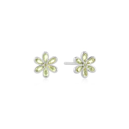 Ania Haie Ripple Joy Silver Mint Green Floral Stud Earrings