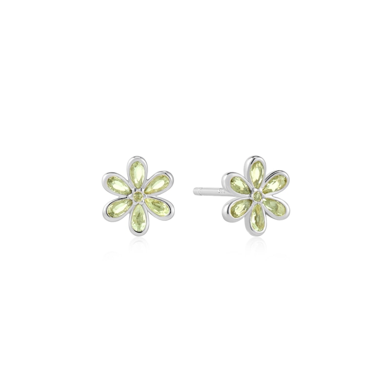 Main Image 1 of Ania Haie Ripple Joy Silver Mint Green Floral Stud Earrings