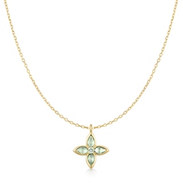 Ania Haie Ripple Joy Gold Mint Green Lucky Clover Necklace