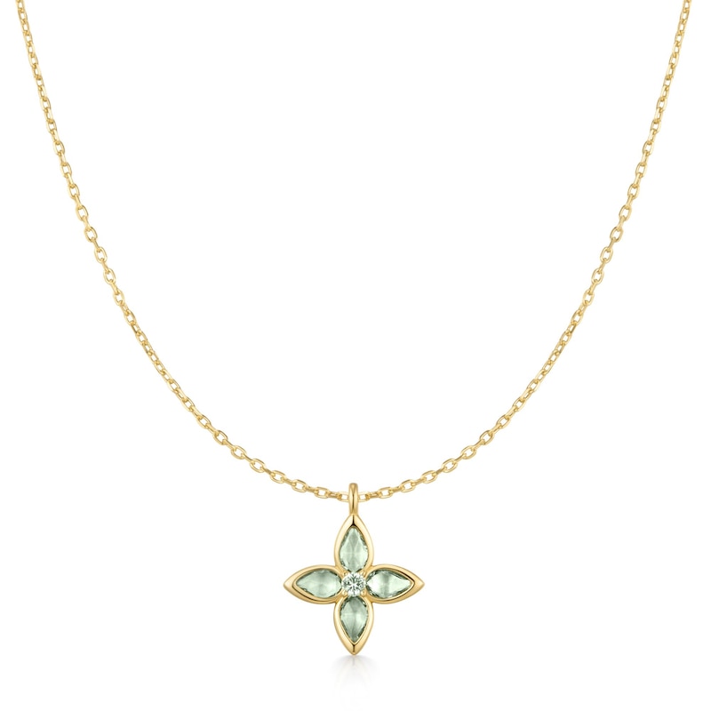 Main Image 1 of Ania Haie Ripple Joy Gold Mint Green Lucky Clover Necklace