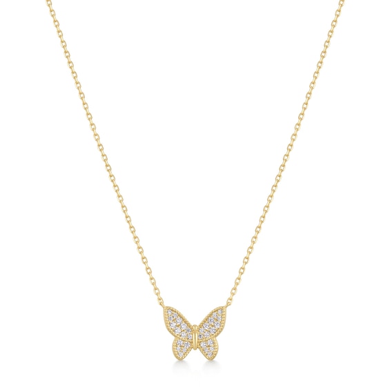 Ania Haie Ripple Joy Gold Butterfly Pavé Necklace