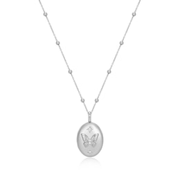 Ania Haie Ripple Joy Silver Butterfly Locket Necklace