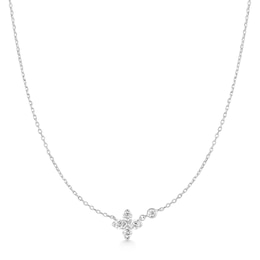 Ania Haie Starlit Drops Silver Sparkling Lucky Clover Necklace
