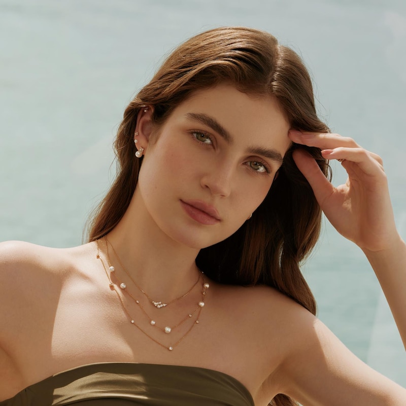 Main Image 2 of Ania Haie Luna Gaze Gold Classic Bezel Set Solitaire Necklace