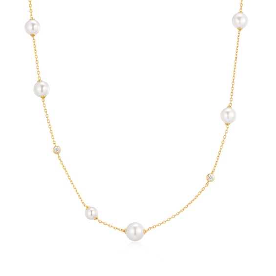 Ania Haie Ripple Joy Gold Asymmetric Shell Pearl Station Nec