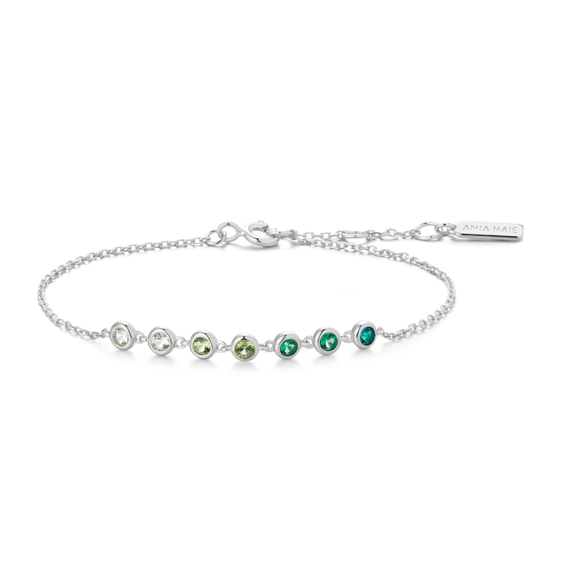 Main Image 1 of Ania Haie Ripple Joy Silver Green Station Bracelet