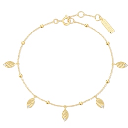 Ania Haie Ripple Joy Gold Leaf Station Bracelet