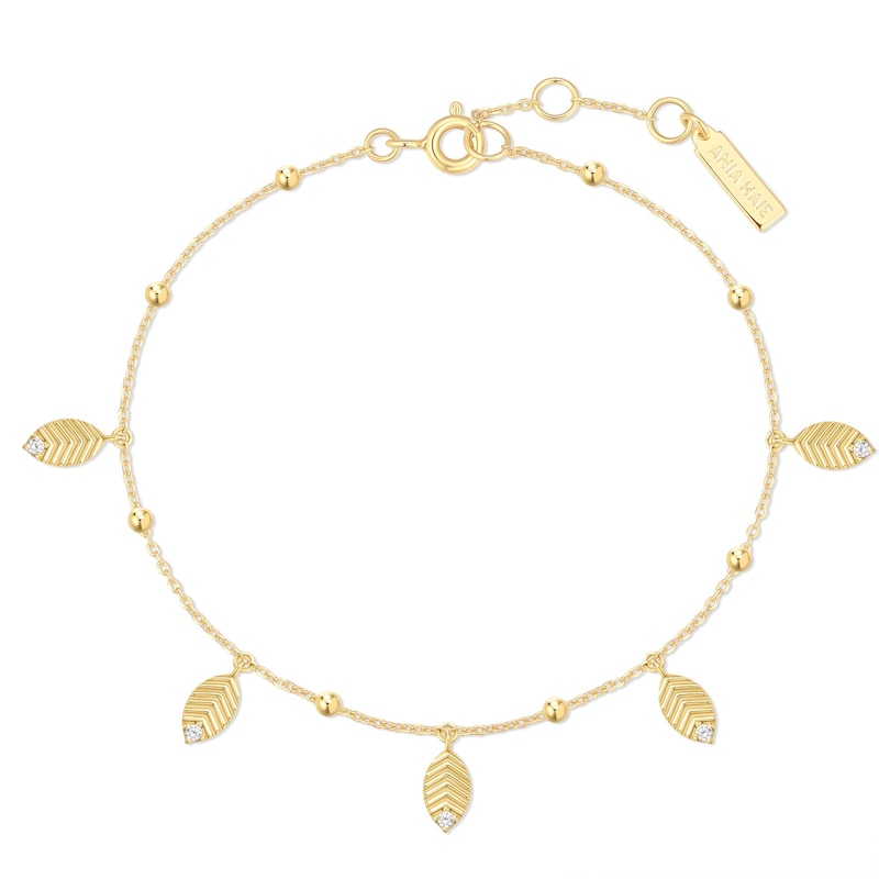 Main Image 1 of Ania Haie Ripple Joy Gold Leaf Station Bracelet