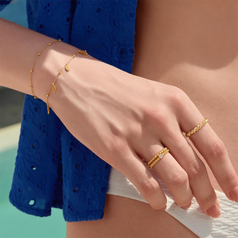 Main Image 2 of Ania Haie Ripple Joy Gold Leaf Station Bracelet