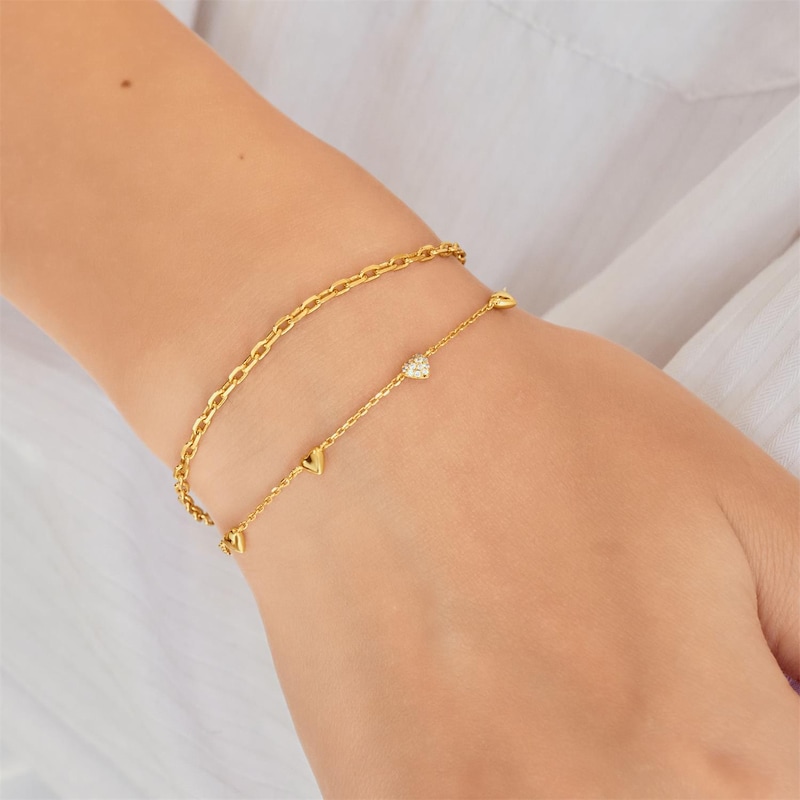 Main Image 2 of Ania Haie Starlit Drops Gold Pavé Puffed Heart Station Bracelet