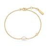 Thumbnail Image 1 of Ania Haie Luna Gaze Gold Simulated Pearl & Bezel Set Sparkle Bracelet