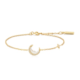 Ania Haie Luna Gaze Gold Mother of Pearl Crescent Moon Bracelet