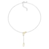 Thumbnail Image 2 of Sterling Silver & Yellow Gold Plated Linked Lariat Chain Necklace