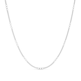Sterling Silver Link Station Chain Necklace 18"