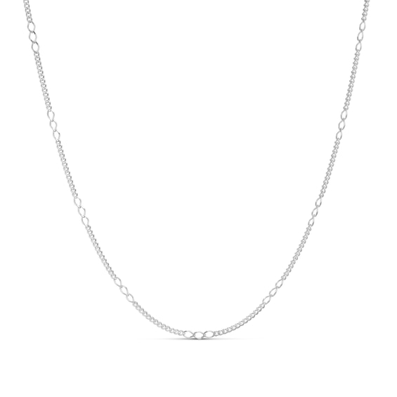 Sterling Silver Link Station Chain Necklace 18"