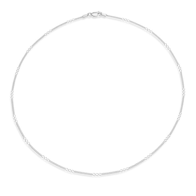 Main Image 2 of Sterling Silver Link Station Chain Necklace 18"