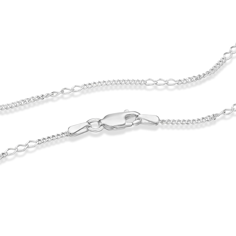 Main Image 3 of Sterling Silver Link Station Chain Necklace 18"