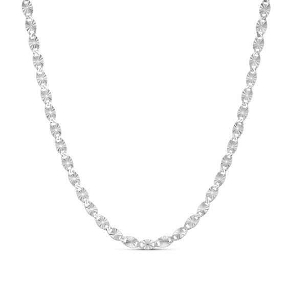 Sterling Silver Diamond-Cut Disc Station Necklace 18"