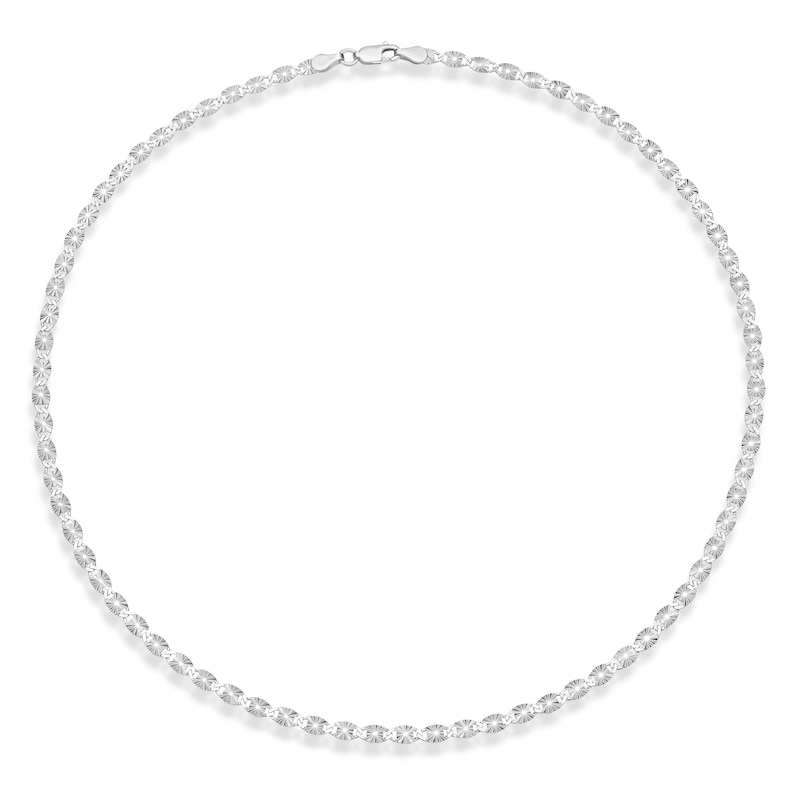 Main Image 2 of Sterling Silver Diamond-Cut Disc Station Necklace 18"