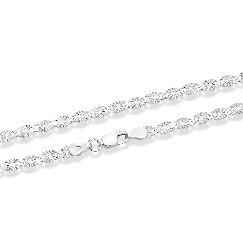 Main Image 3 of Sterling Silver Diamond-Cut Disc Station Necklace 18"