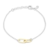 Thumbnail Image 1 of Sterling Silver & Yellow Gold Plated Linked Chain Bracelet