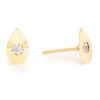 Thumbnail Image 1 of 9ct Yellow Gold Cubic Zirconia Concertina Pear Shaped Stud Earrings