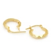 Thumbnail Image 2 of Sterling Silver & 9ct Gold Bonded Octagon Shaped Hoop Earrings