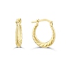 Thumbnail Image 1 of Sterling Silver & 9ct Yellow Gold Bonded Twist Hoop Earrings