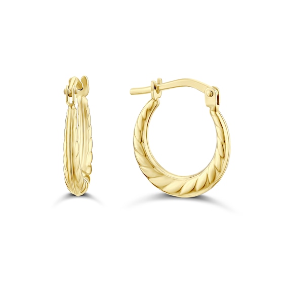 Sterling Silver & 9ct Yellow Gold Bonded Twist Hoop Earrings
