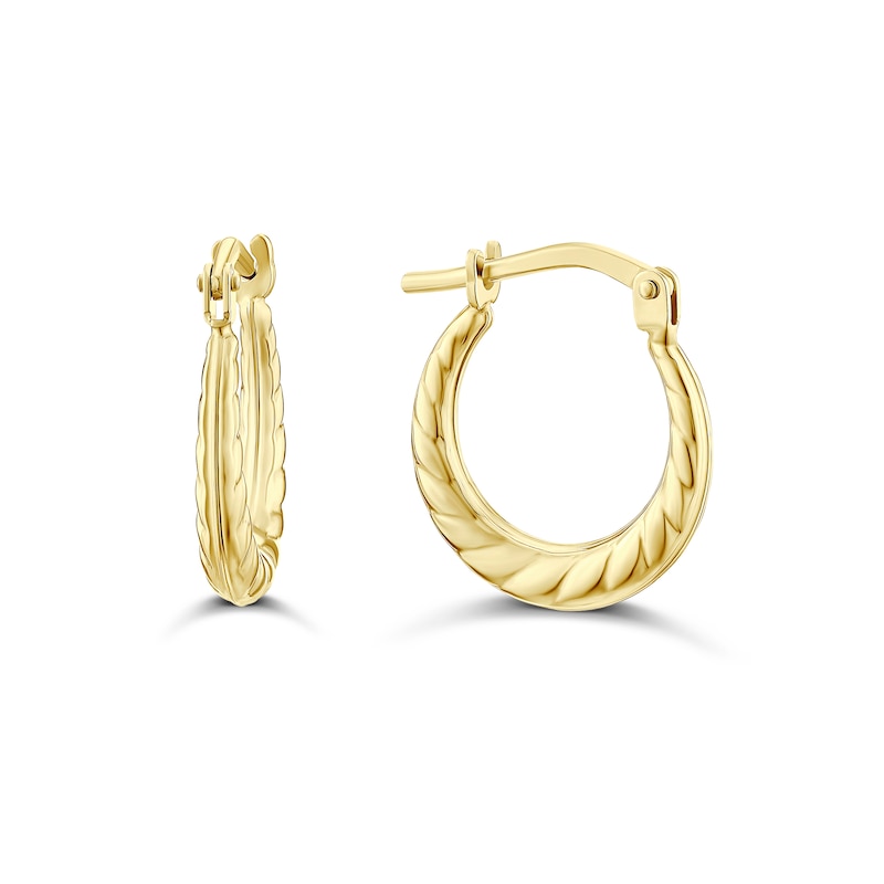 Main Image 1 of Sterling Silver & 9ct Yellow Gold Bonded Twist Hoop Earrings