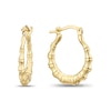 Thumbnail Image 1 of Sterling Silver & 9ct Gold Bonded Scallop Hoop Earrings