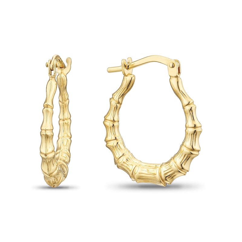 Main Image 1 of Sterling Silver & 9ct Gold Bonded Scallop Hoop Earrings