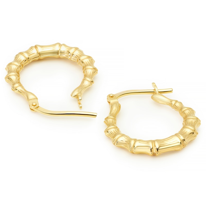 Main Image 2 of Sterling Silver & 9ct Gold Bonded Scallop Hoop Earrings