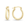 Thumbnail Image 1 of Sterling Silver & 9ct Gold Bonded Bamboo Design Hoop Earrings