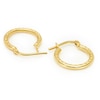 Thumbnail Image 2 of Sterling Silver & 9ct Gold Bonded Bamboo Design Hoop Earrings