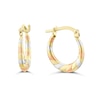 Thumbnail Image 1 of Sterling Silver & 9ct Gold Bonded Three Colour Rope Pattern Hoop Earrings
