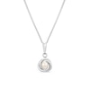 Thumbnail Image 1 of Sterling Silver Freshwater Pearl Knot Pendant Curb Chain Necklace 18"