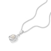 Thumbnail Image 2 of Sterling Silver Freshwater Pearl Knot Pendant Curb Chain Necklace 18"