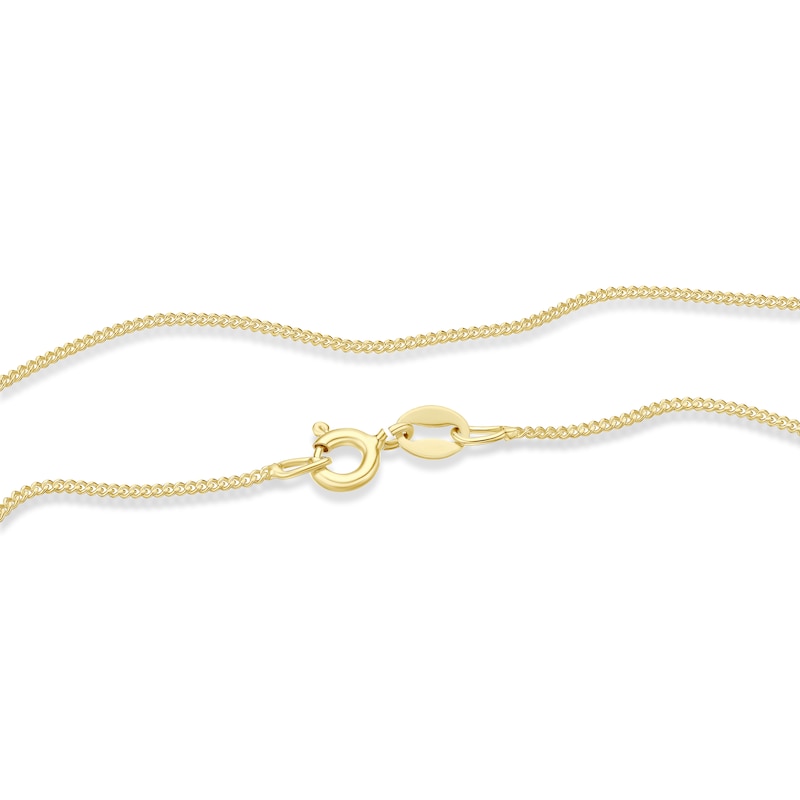 Main Image 3 of Sterling Silver Yellow Gold Plated Flower Malachite & Cubic Zirconia Pendant Curb Chain Necklace 18"