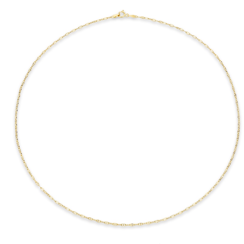 Main Image 2 of 9ct Yellow Gold Flat Rambo Chain Necklace 18"