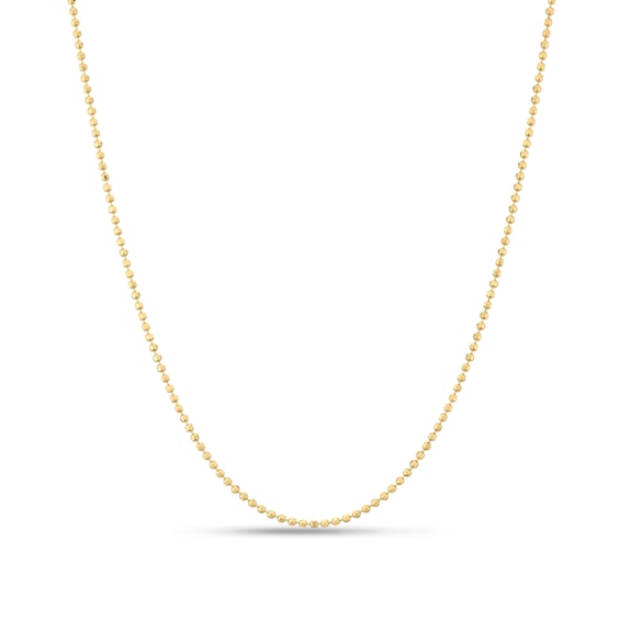 HS Edit ESSENTIALS Sterling Silver Yellow Gold Plated Diamond Cut Ball Chain Necklace 18 + 2"