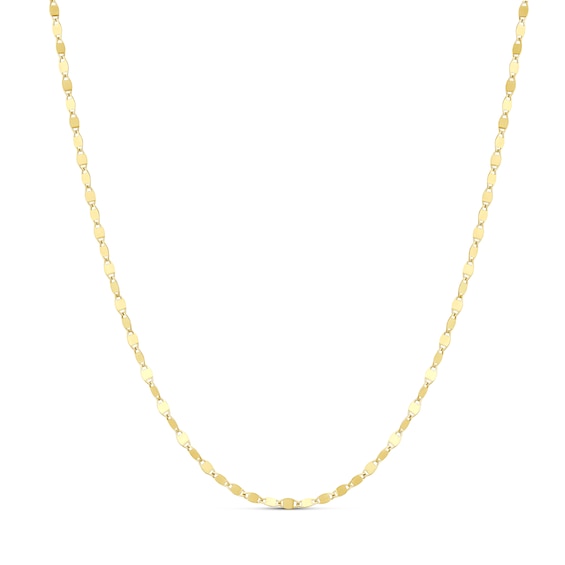 Sterling Silver Yellow Gold Plated Flat Mirror Link Chain