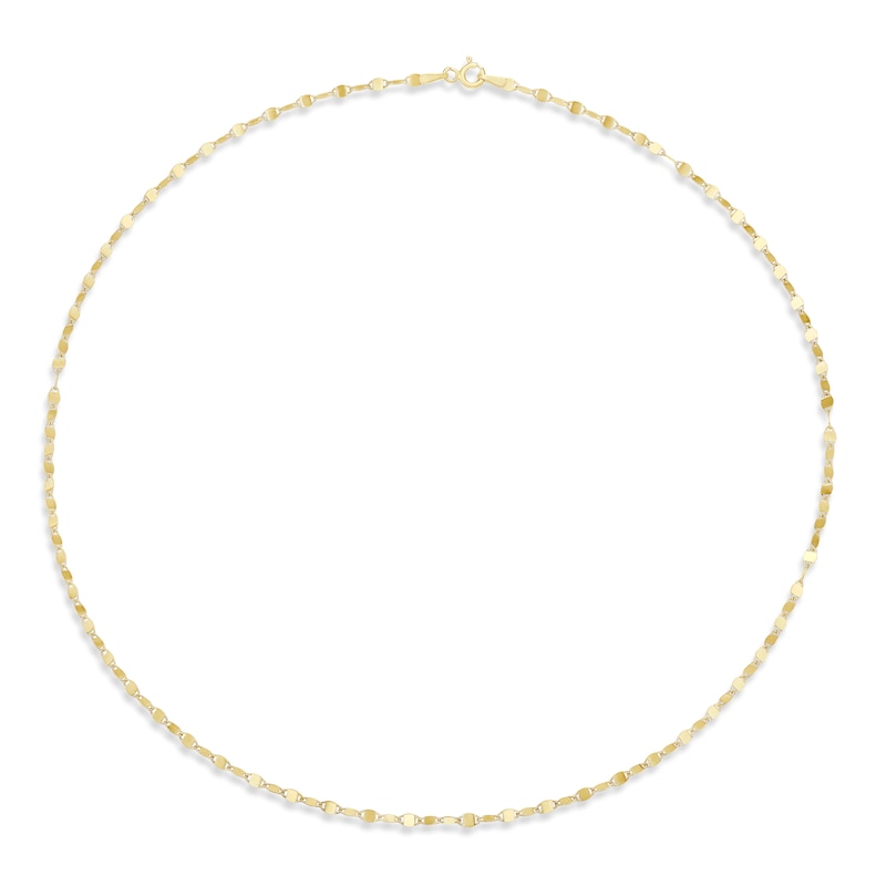 Main Image 2 of Sterling Silver Yellow Gold Plated Flat Mirror Link Chain Necklace 18"