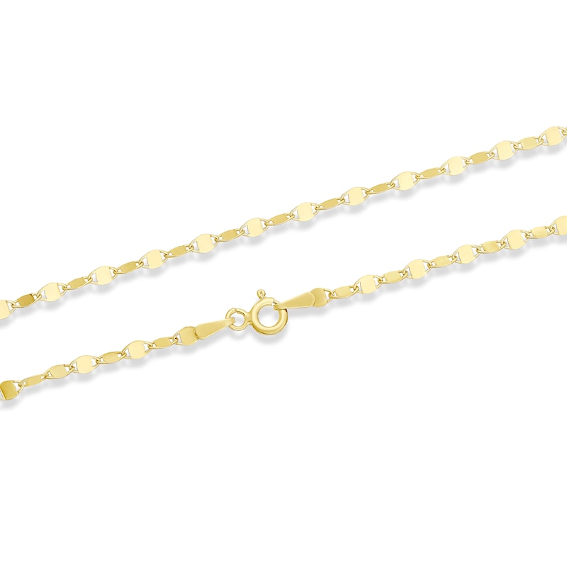 Main Image 3 of Sterling Silver Yellow Gold Plated Flat Mirror Link Chain Necklace 18"