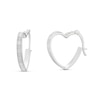 Thumbnail Image 1 of Sterling Silver Stardust Heart Hoop Earrings