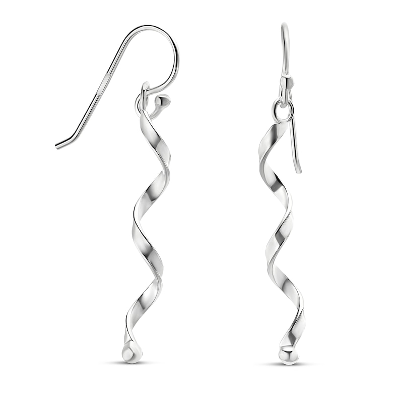 Main Image 1 of Sterling Silver Spiral Drop Earrings