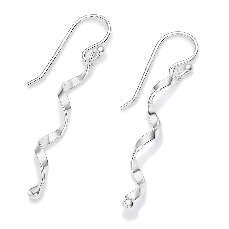 Main Image 2 of Sterling Silver Spiral Drop Earrings