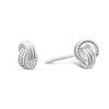 Thumbnail Image 1 of Sterling Silver Polished & Textured Constrast Knot Stud Earrings