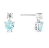 Thumbnail Image 1 of Sterling Silver Light Blue Cubic Zirconia Heart Stud Earrings